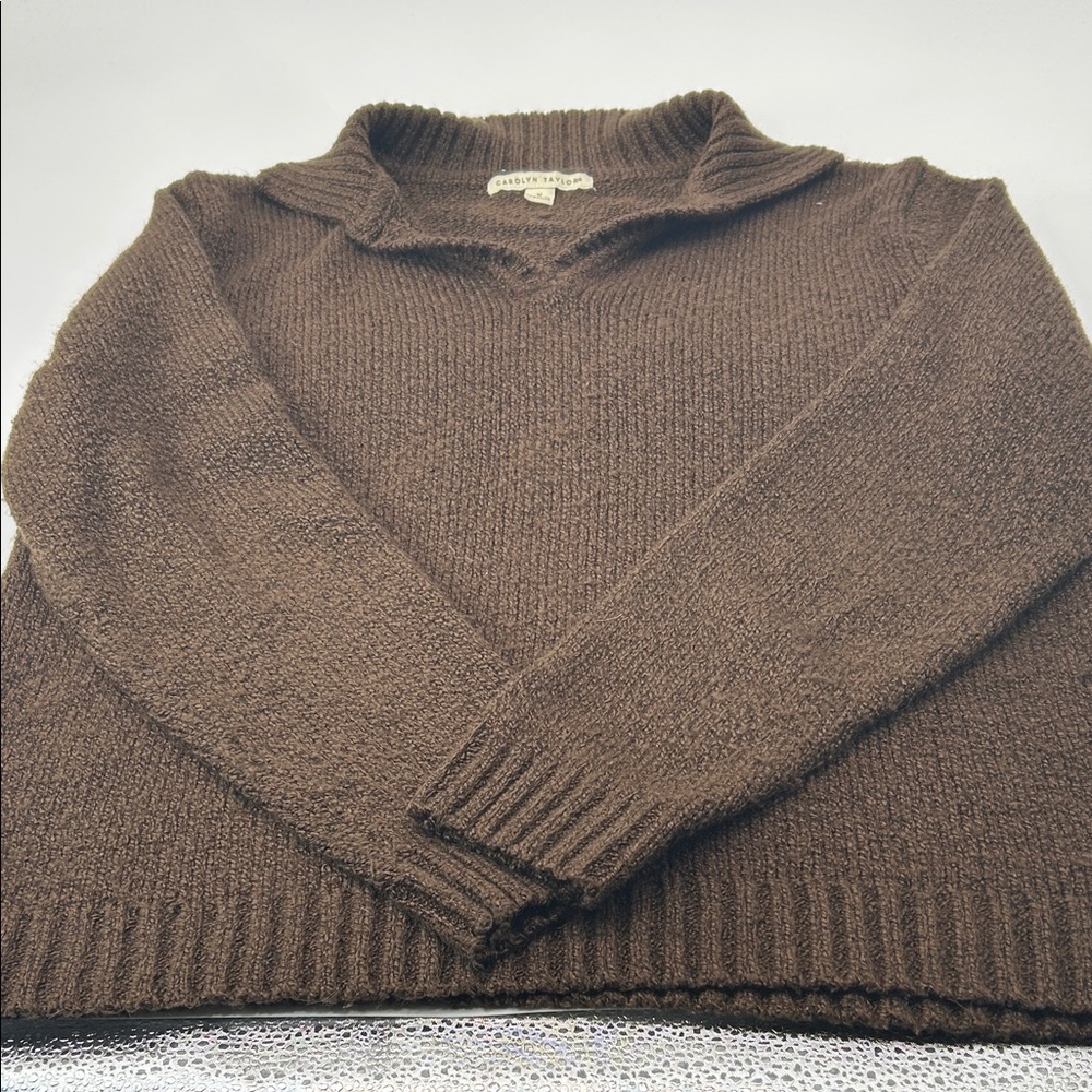 Carolyn Taylor women’s V-Neck Sweater - Rich Brown - Picture 15 of 16
